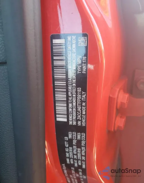 2015 Jeep Renegade Latitude from USA, damaged, VIN ZACCJABT7FPB91183